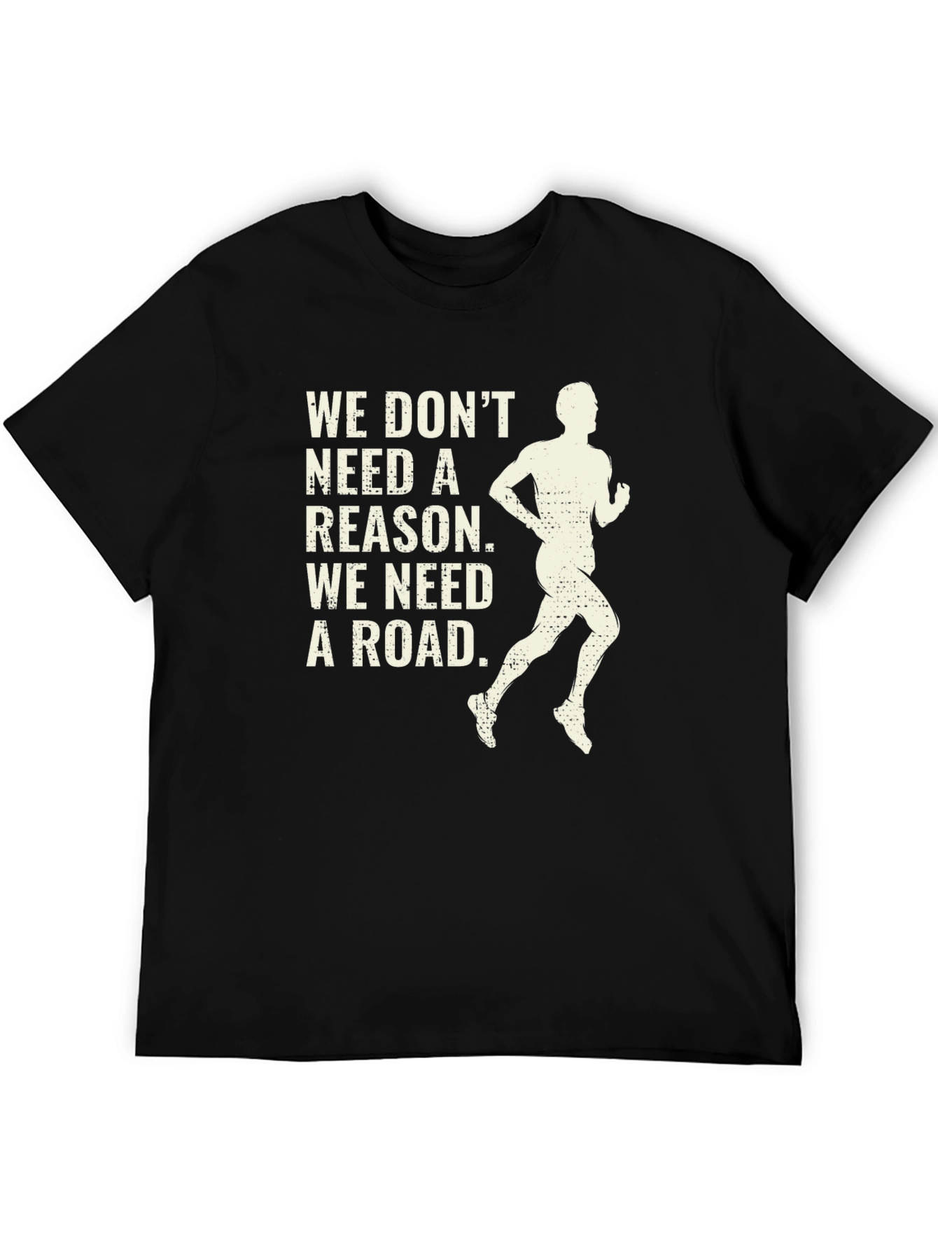 Runner Graphic Tee: We Need a Road - Mens Black T-Shirt