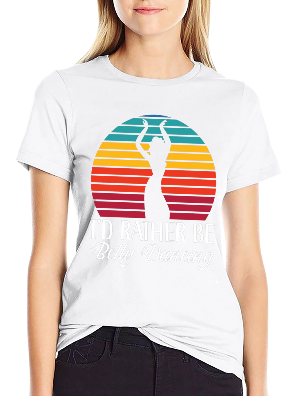 Belly Dancing T-Shirt - Retro Sunset Design