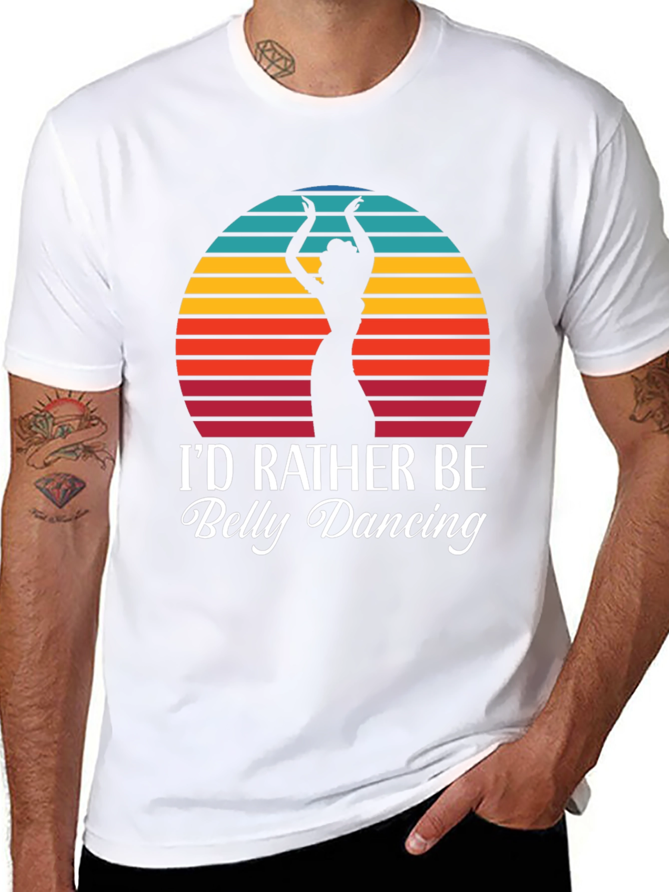 Belly Dancing T-Shirt - Retro Sunset Design