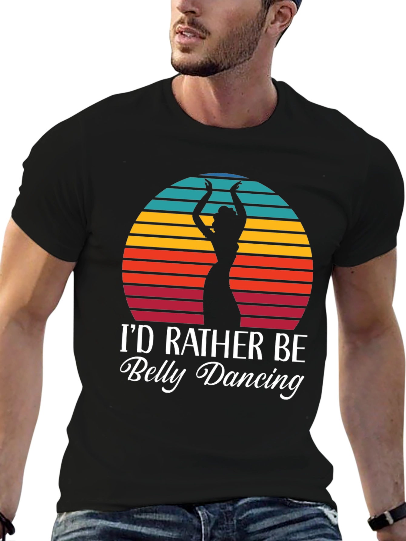 Belly Dancing T-Shirt - Retro Sunset Design