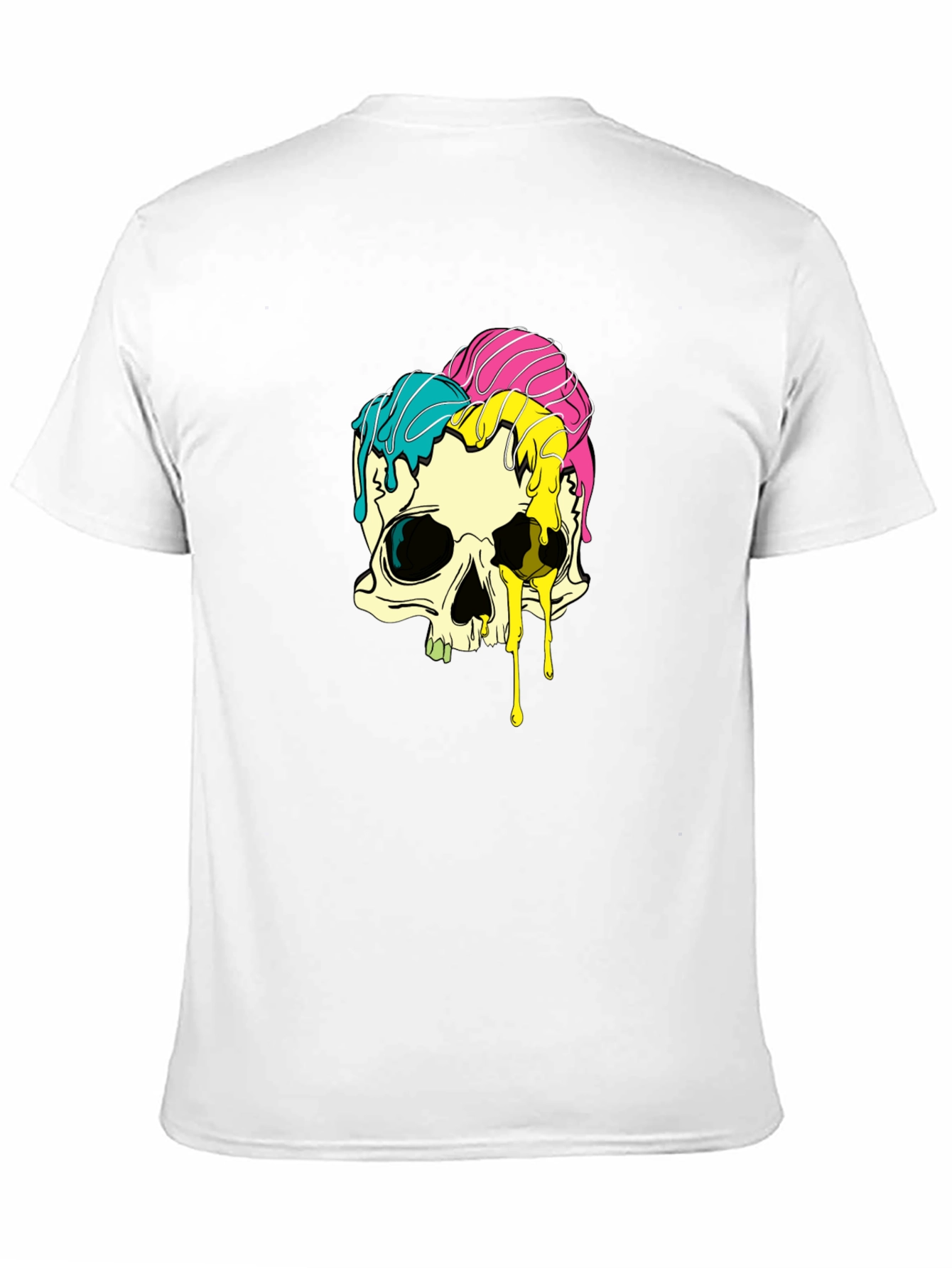 Melting Skull Graphic Tee - Black Cotton T-Shirt
