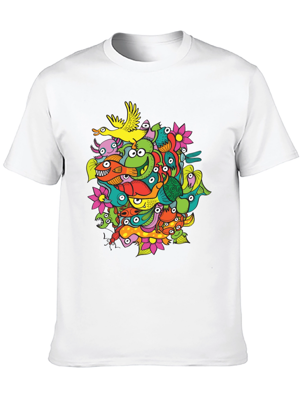Funky Doodle Art Black T-Shirt
