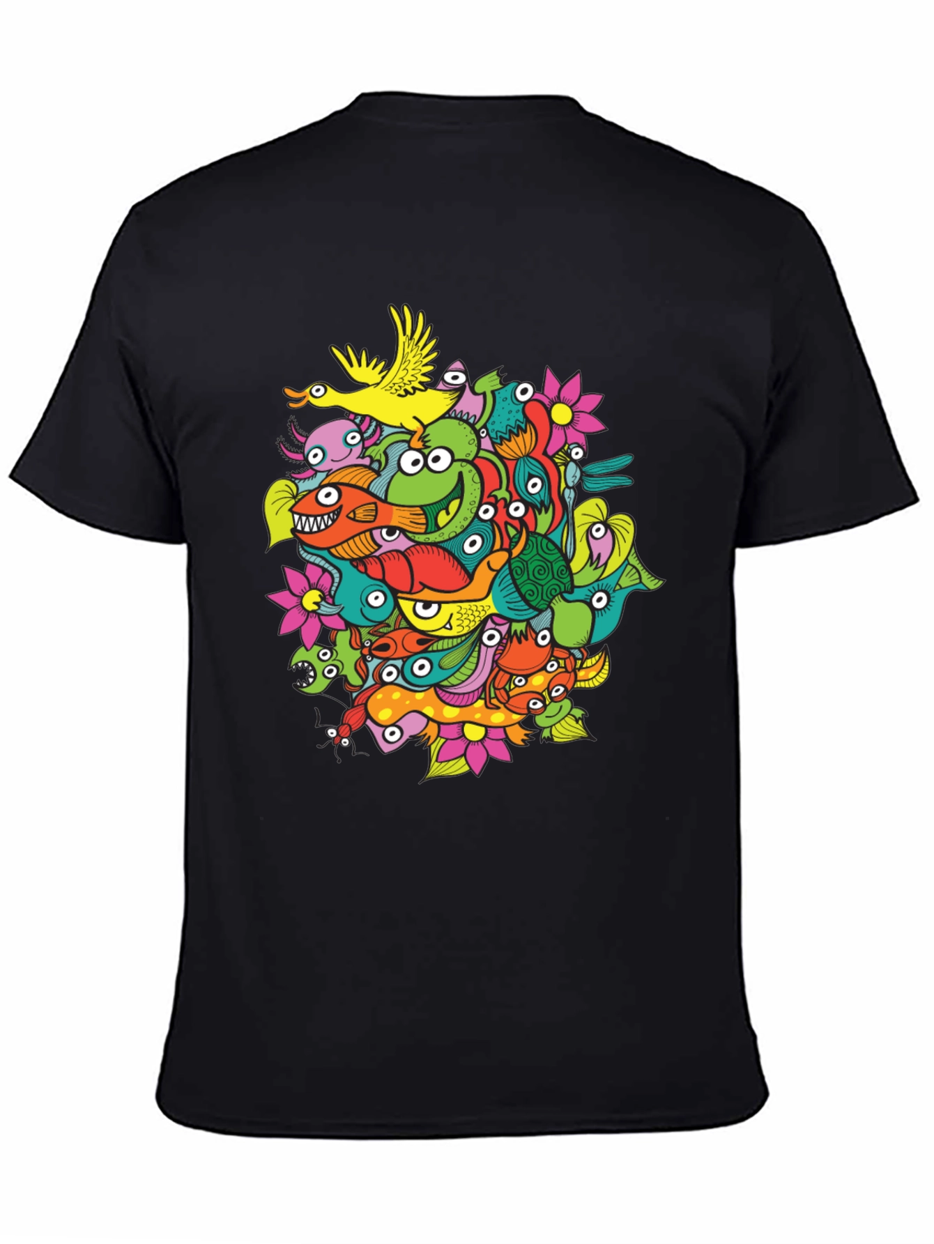 Funky Doodle Art Black T-Shirt