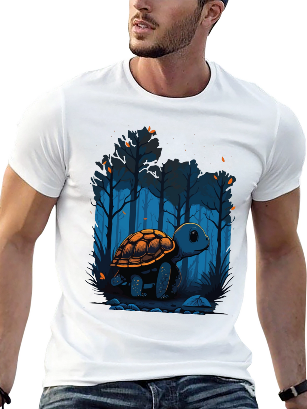 Turtle Forest Graphic Tee - Nature Lover Shirt