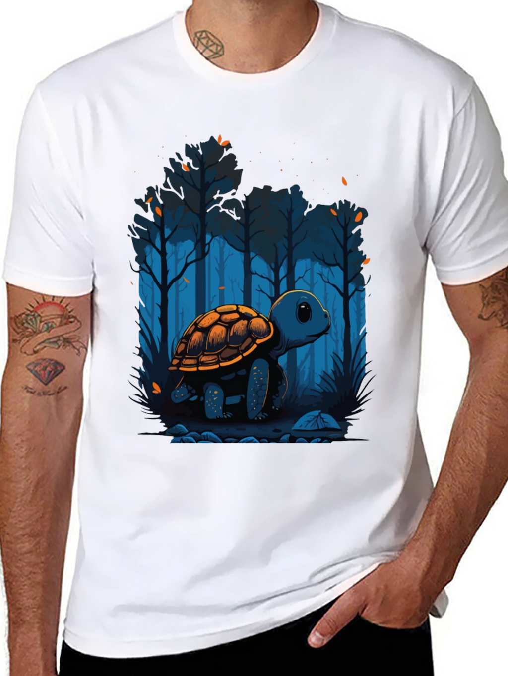 Turtle Forest Graphic Tee - Nature Lover Shirt