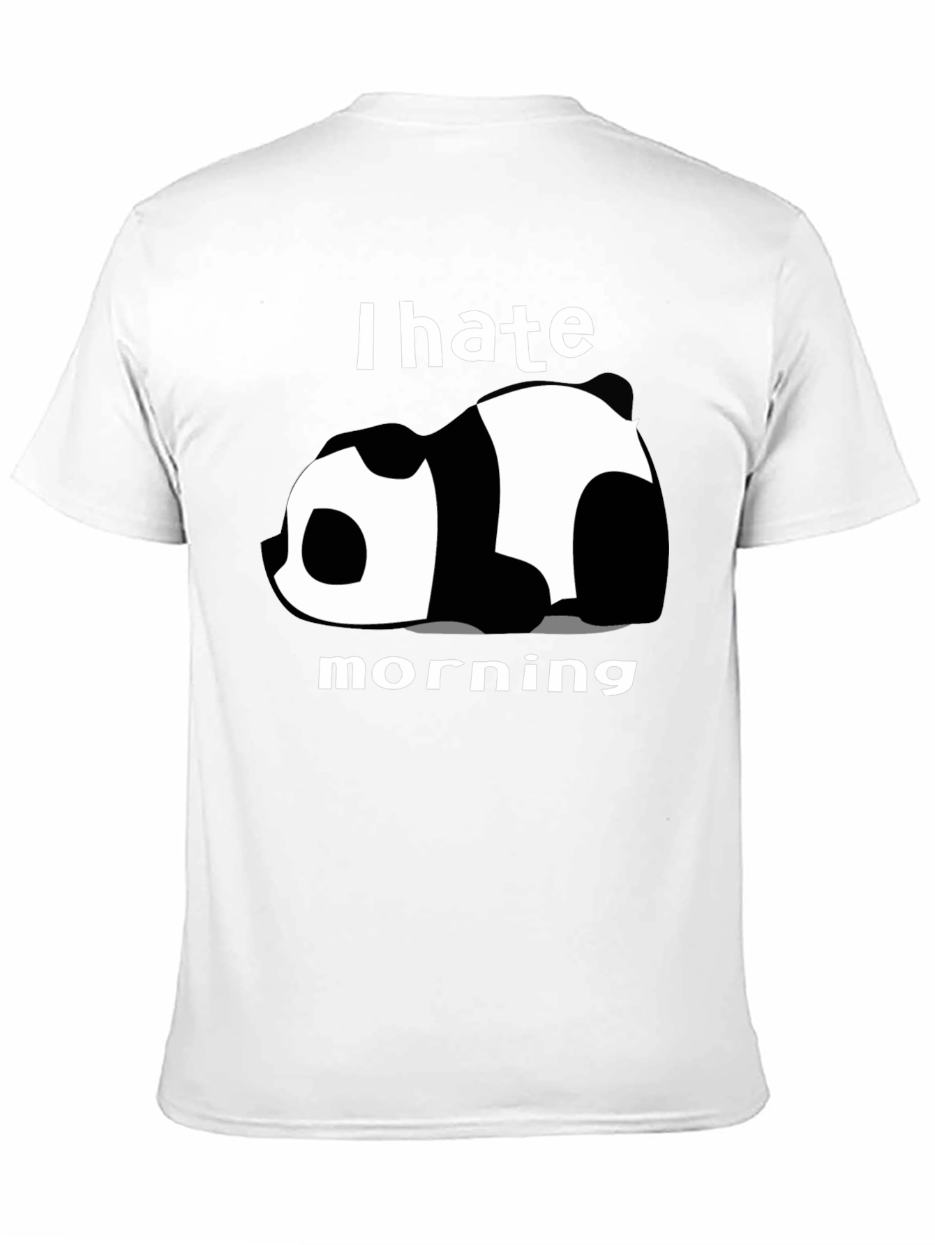 I Hate Morning Panda Graphic Tee - Black