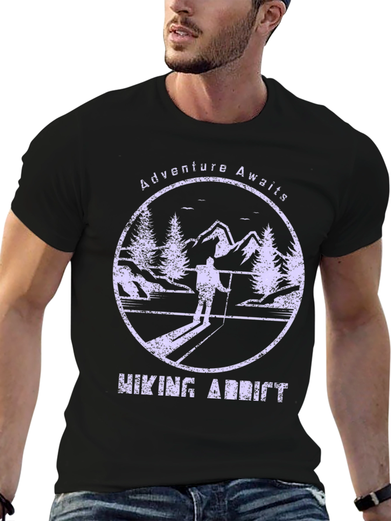 Adventure Awaits Hiking Addict Graphic T-Shirt
