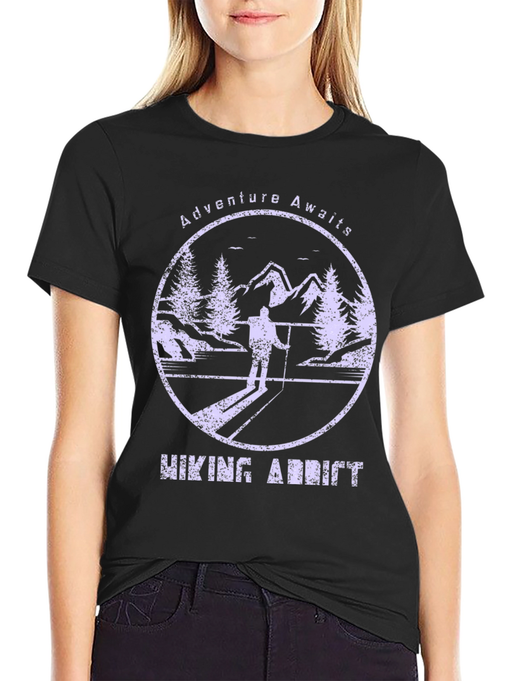 Adventure Awaits Hiking Addict Graphic T-Shirt