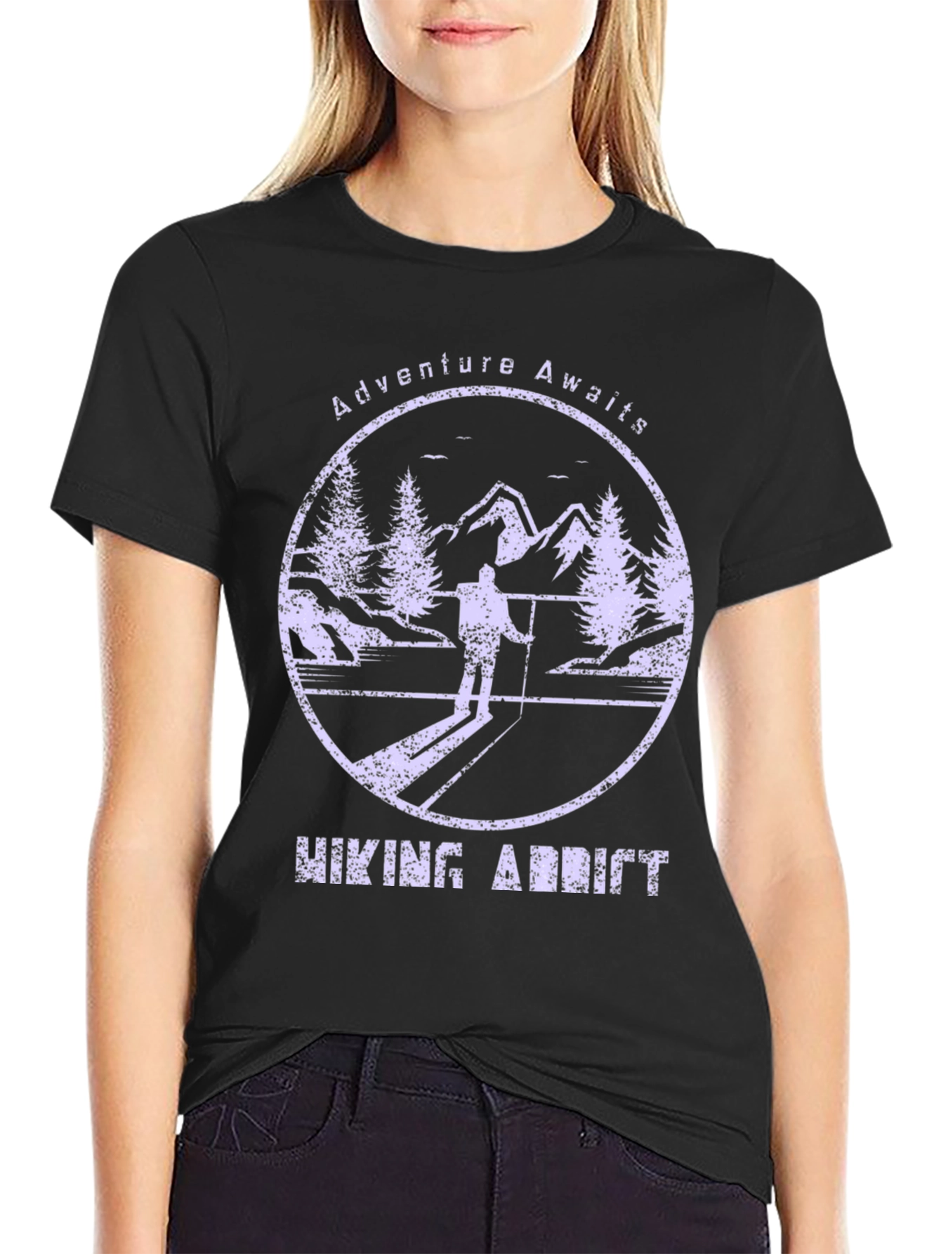 Adventure Awaits Hiking Addict Graphic T-Shirt