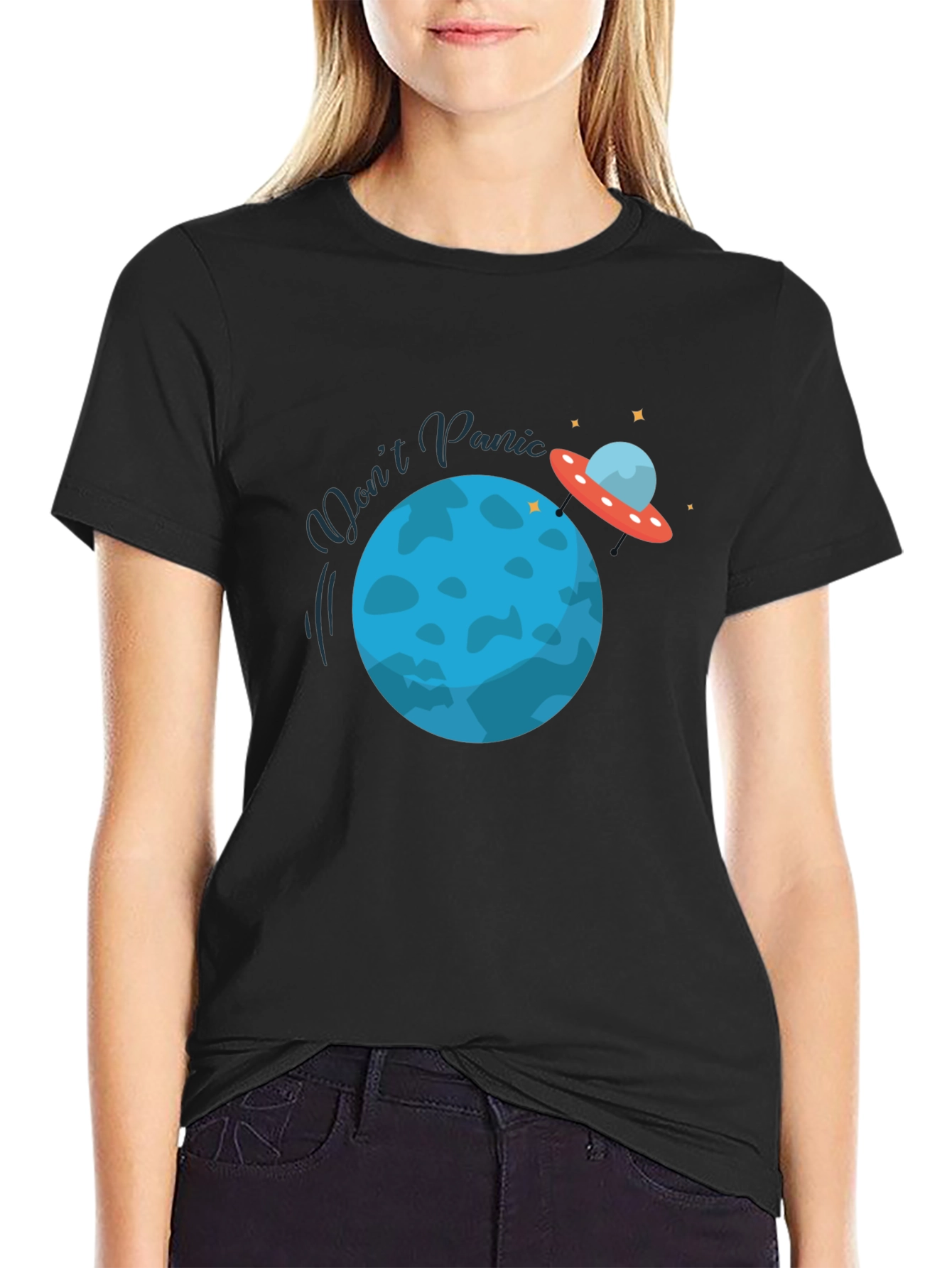 Dont Panic Graphic Tee - Space Theme
