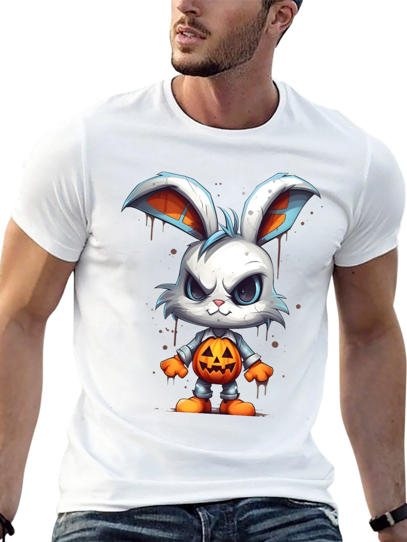 Halloween Bunny T-Shirt - Spooky Rabbit Design