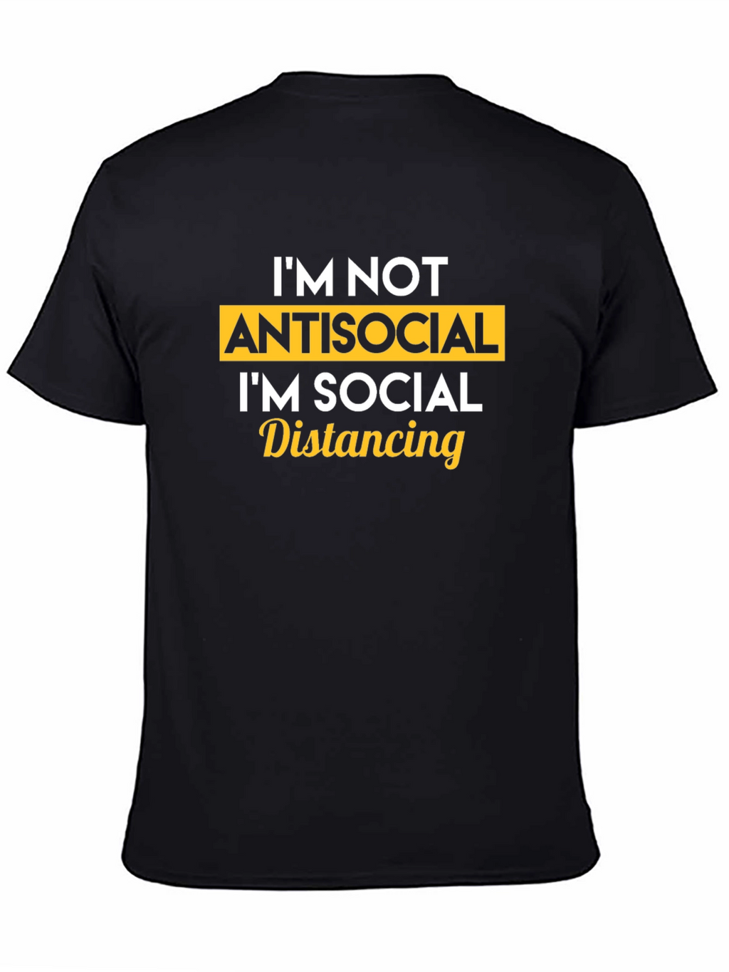 Funny Social Distancing Graphic Tee - Black