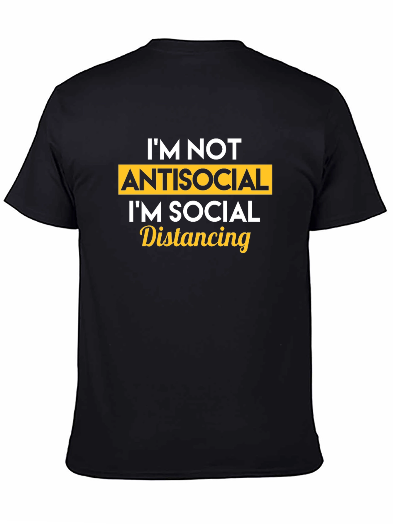 Funny Social Distancing Graphic Tee - Black