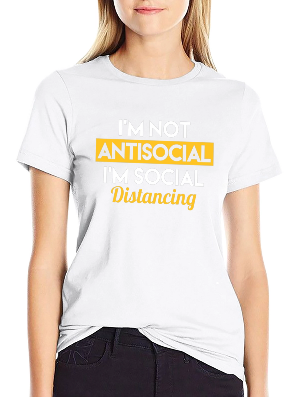 Funny Social Distancing Graphic Tee - Black