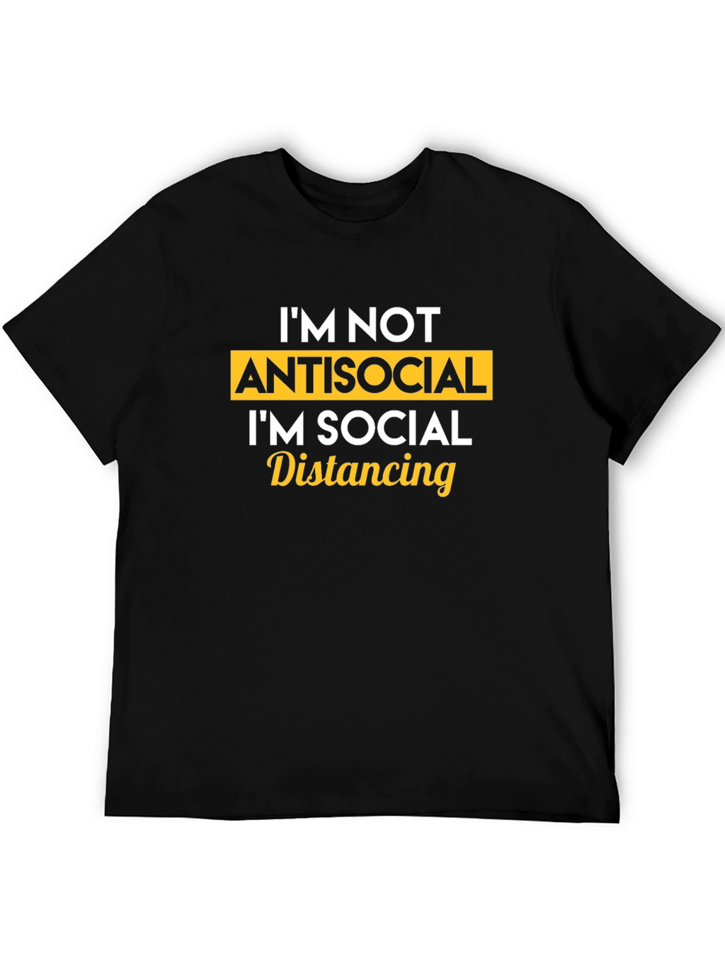 Funny Social Distancing Graphic Tee - Black