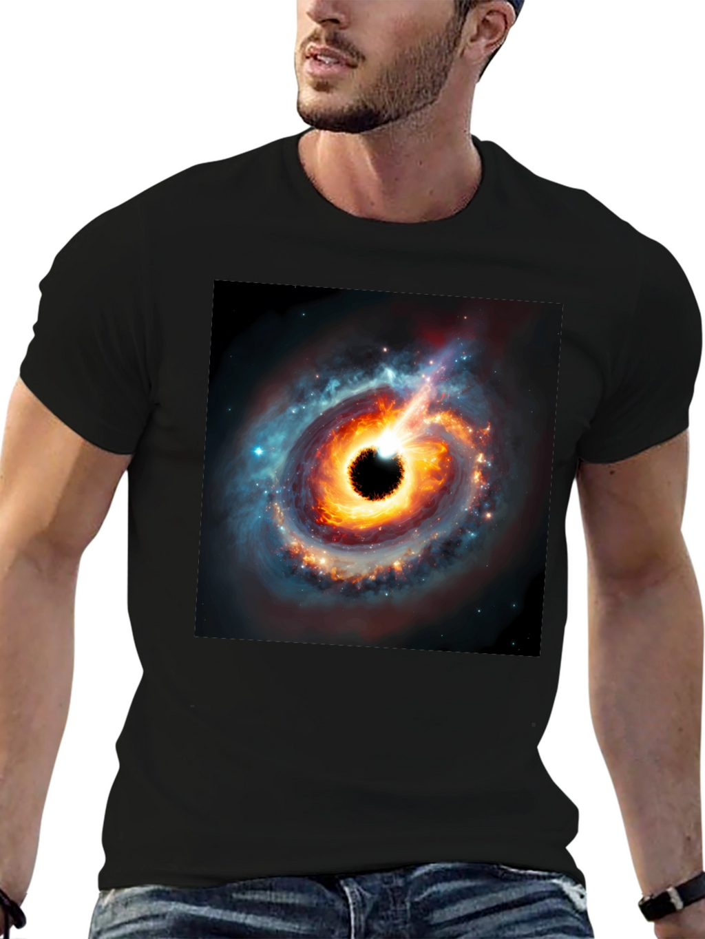 Black Hole Graphic Tee - Cosmic Style