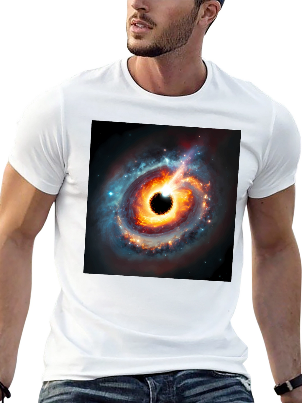 Black Hole Graphic Tee - Cosmic Style