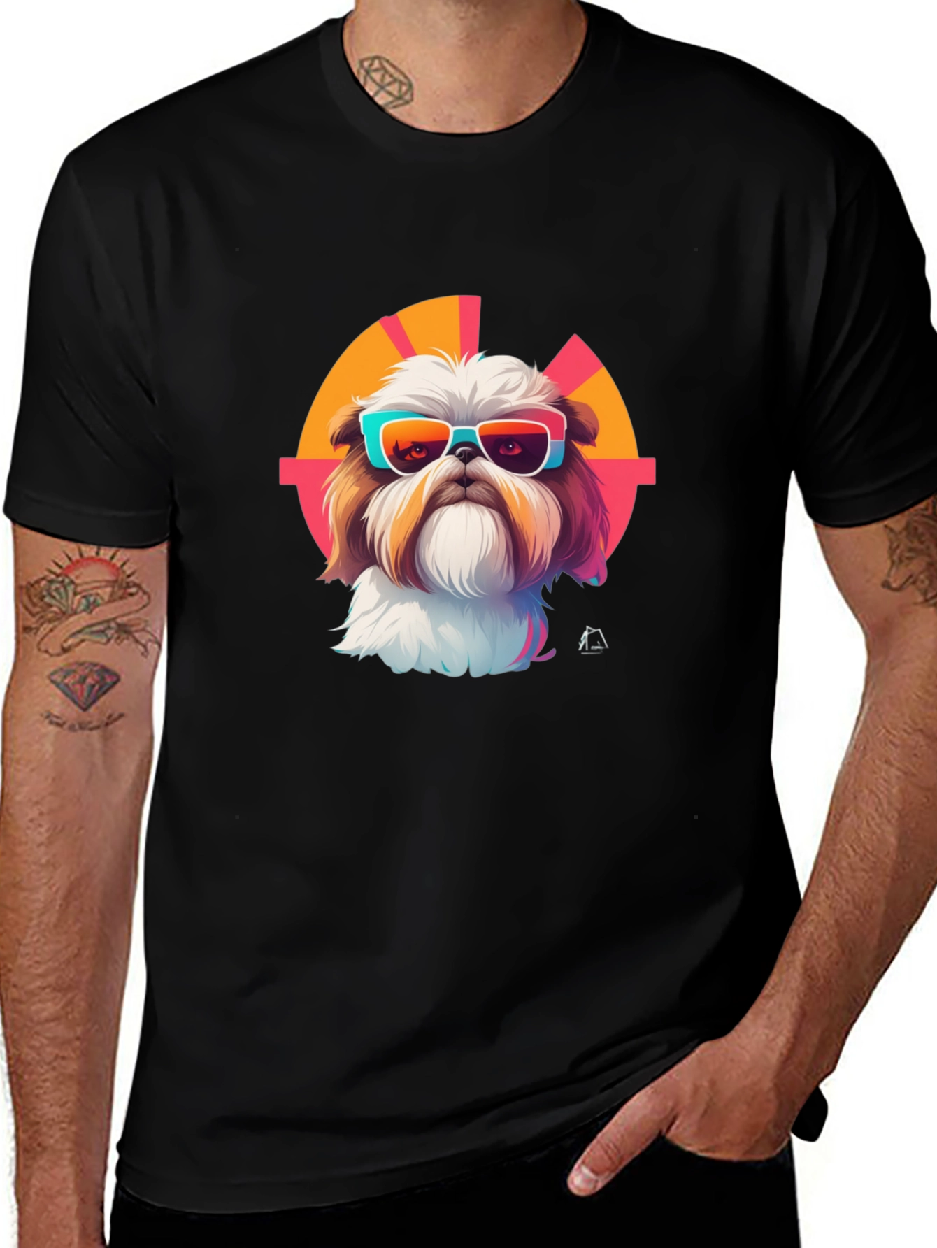 Cool Dog Graphic Tee - Trendy Shih Tzu Design