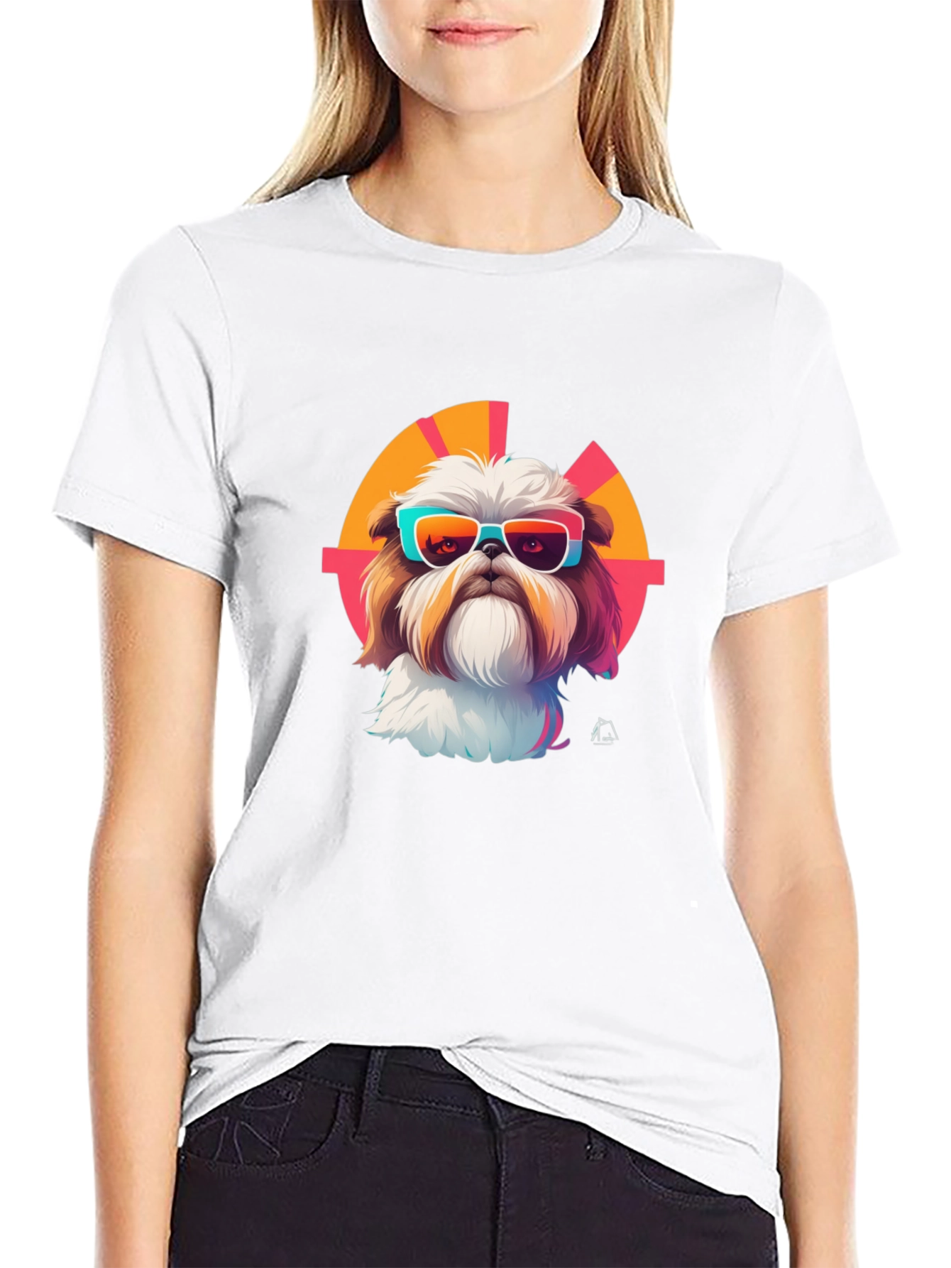 Cool Dog Graphic Tee - Trendy Shih Tzu Design