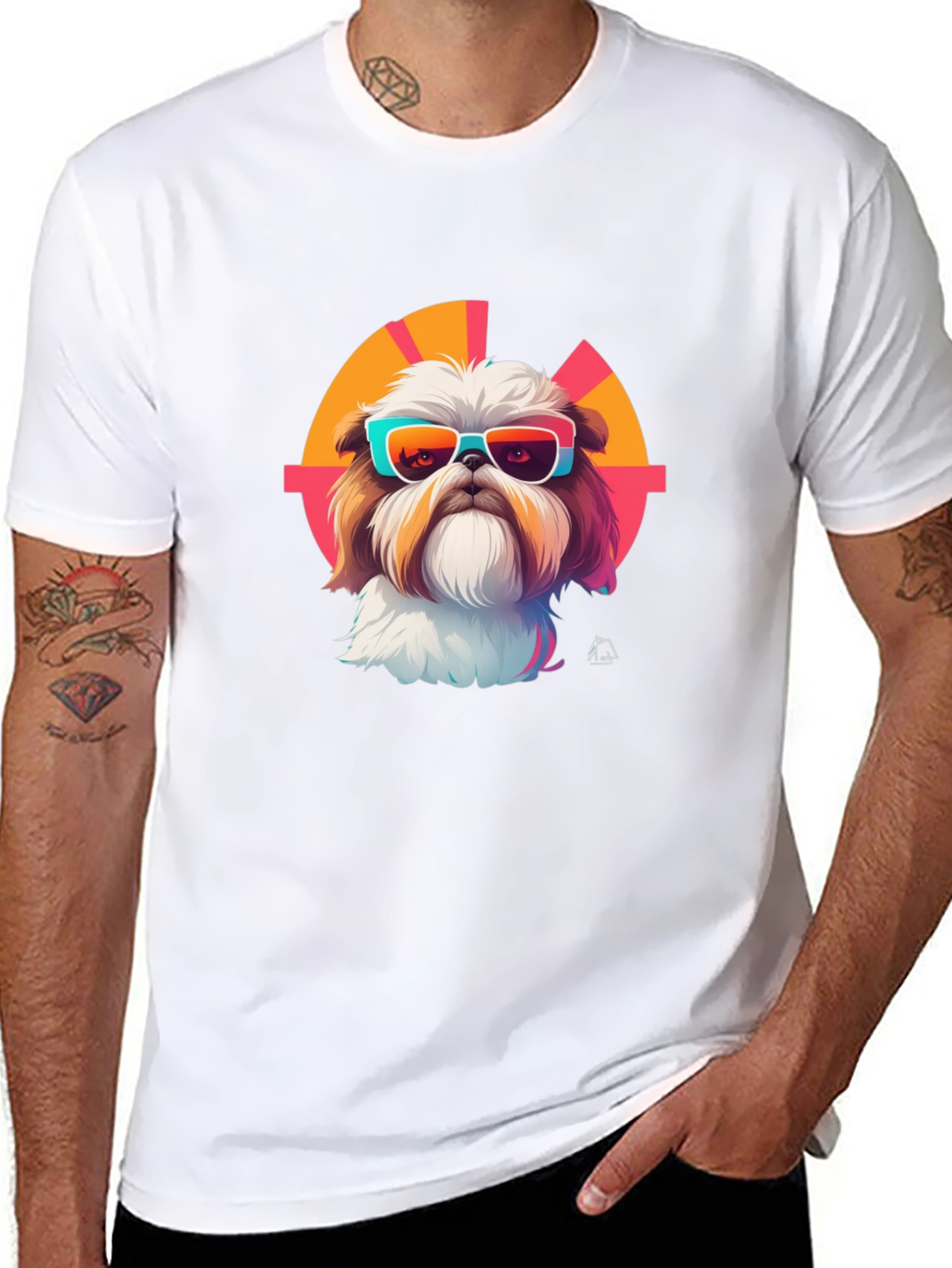 Cool Dog Graphic Tee - Trendy Shih Tzu Design