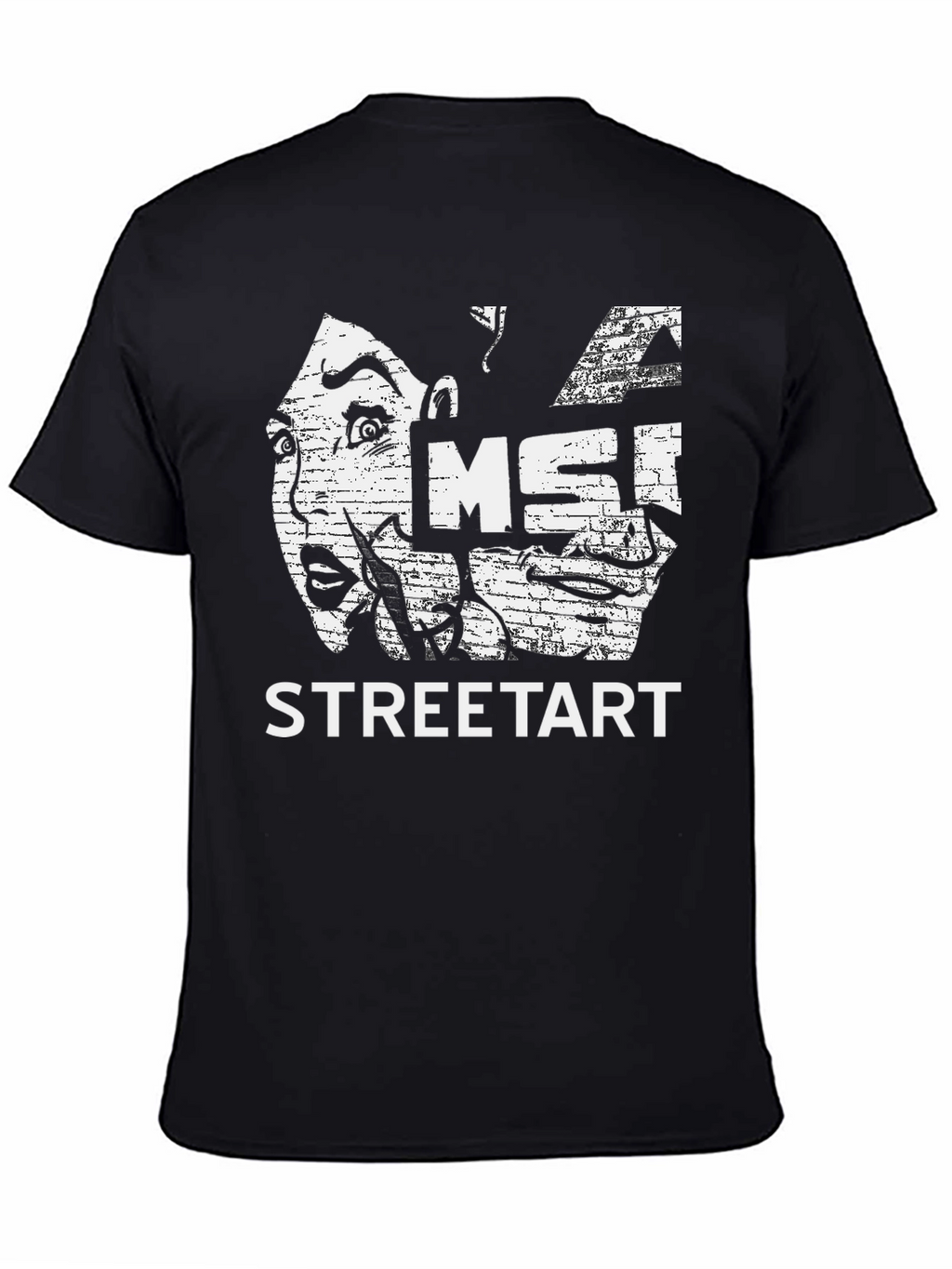 Street Art Graphic Print Black T-Shirt