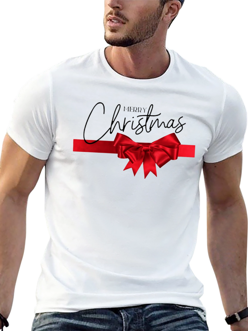 Merry Christmas Bow Tie Tee