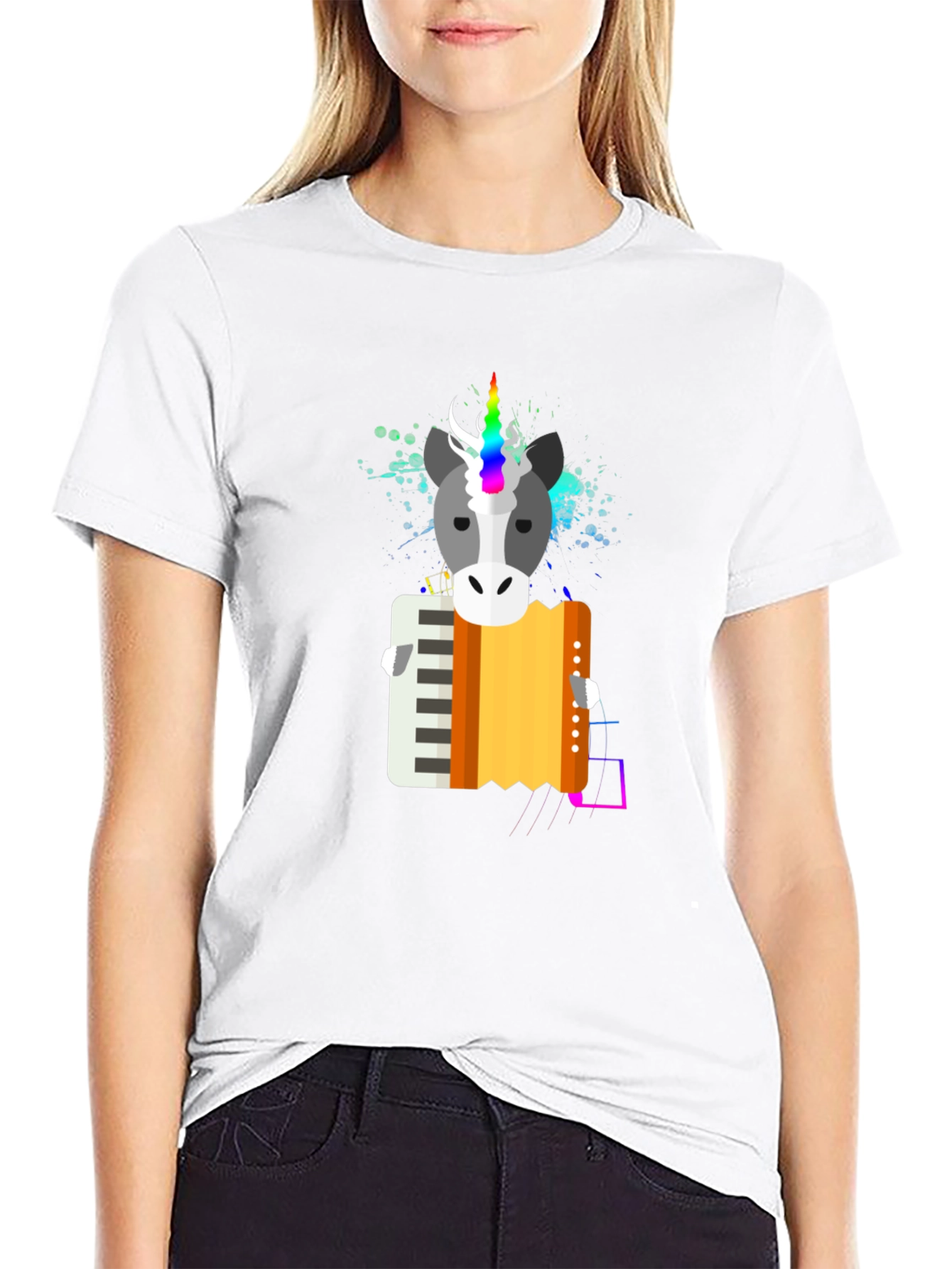 Unicorn Accordion T-Shirt - Musical Fantasy Tee