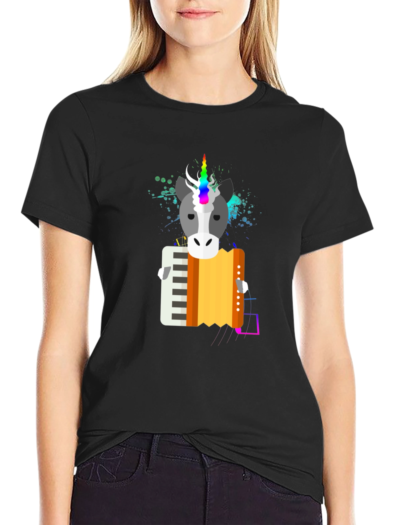 Unicorn Accordion T-Shirt - Musical Fantasy Tee