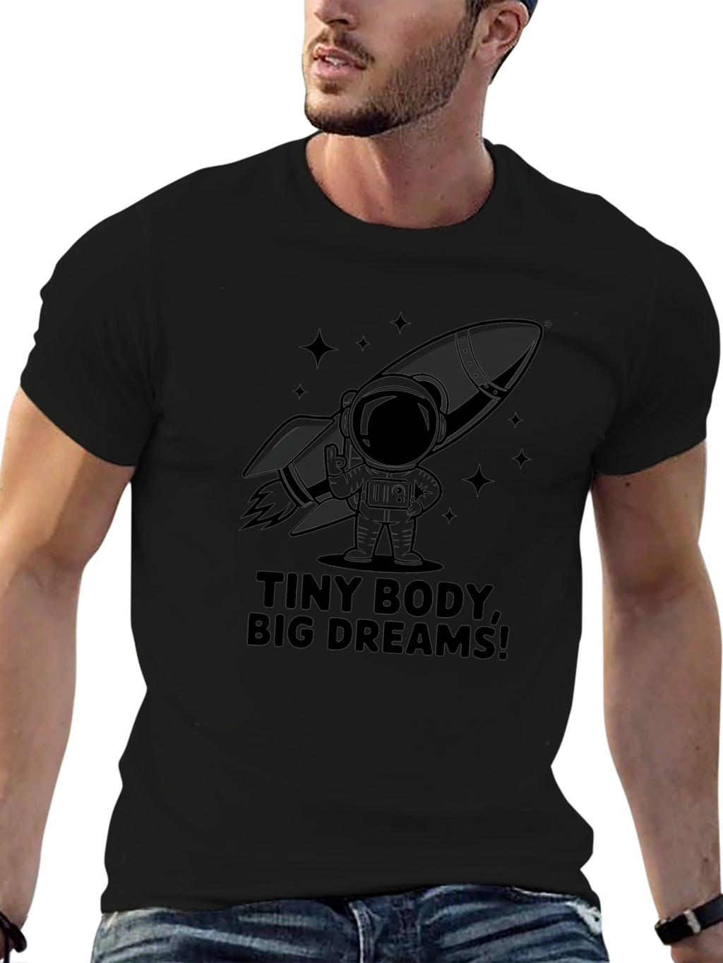 Tiny Body Big Dreams Graphic Tee - Black