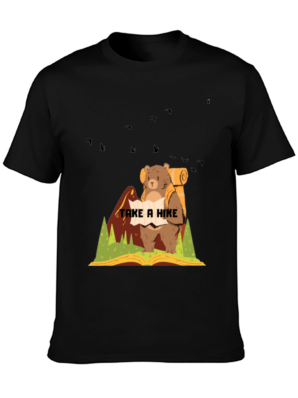 Hiking Bear Graphic T-Shirt - Adventure Ready!