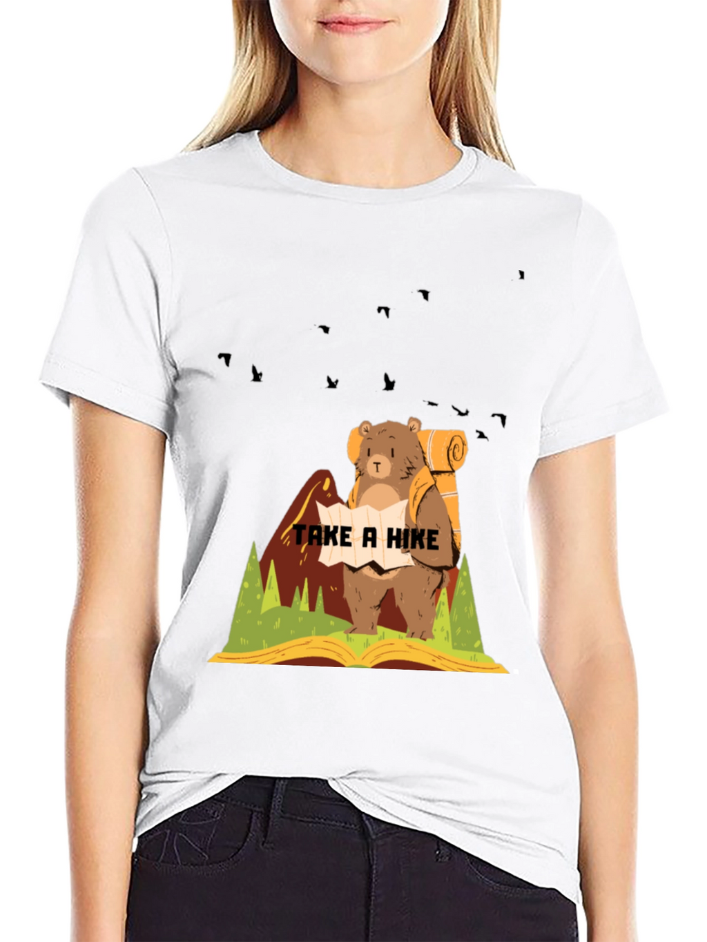 Hiking Bear Graphic T-Shirt - Adventure Ready!