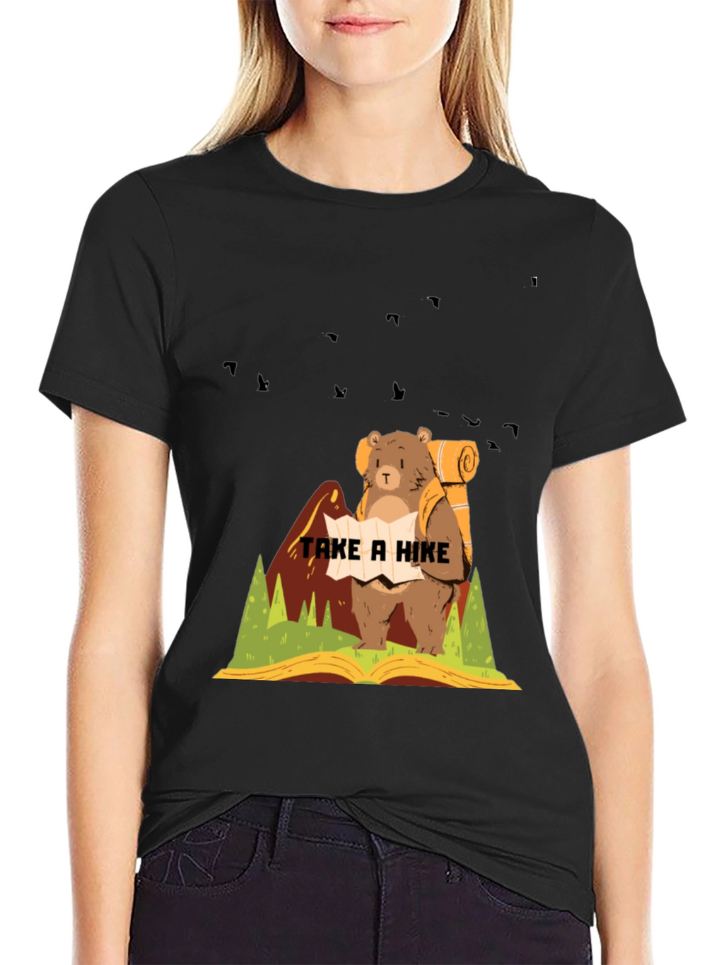 Hiking Bear Graphic T-Shirt - Adventure Ready!