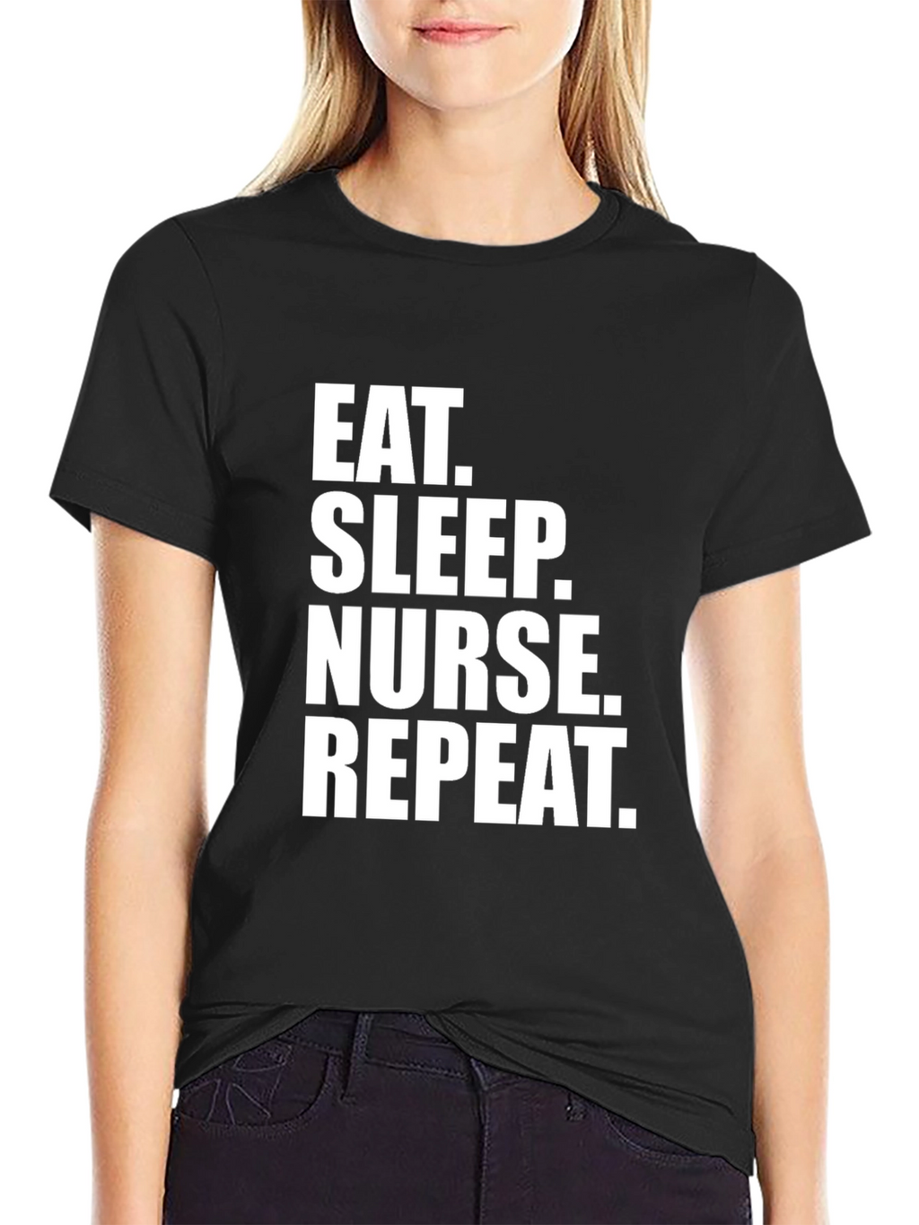 Eat Sleep Nurse Repeat Black T-Shirt