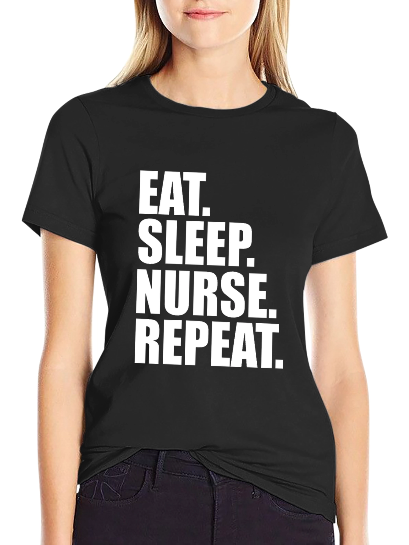 Eat Sleep Nurse Repeat Black T-Shirt
