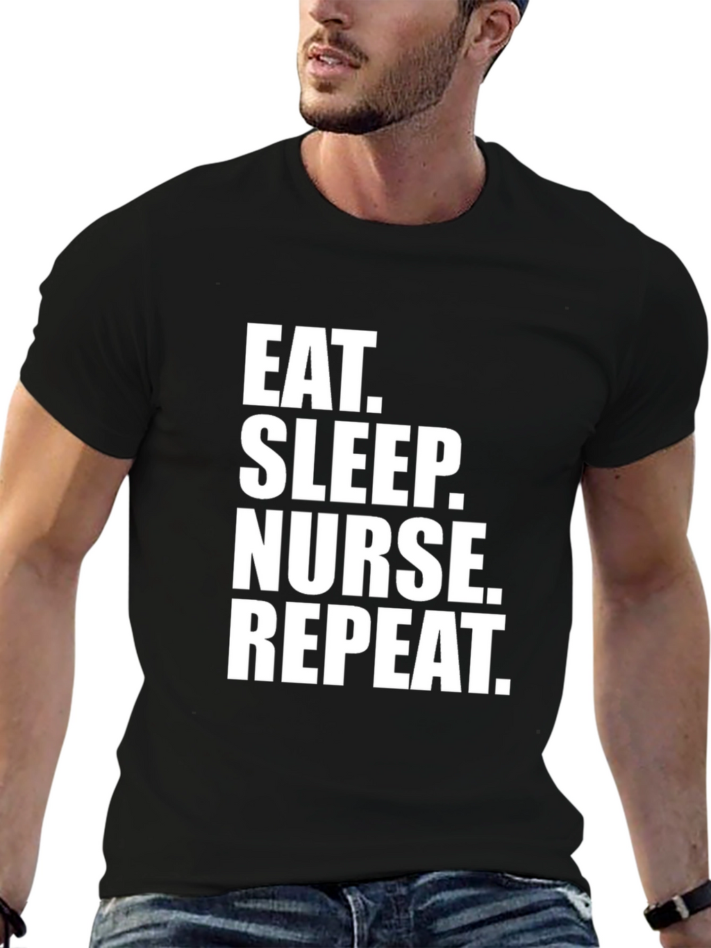 Eat Sleep Nurse Repeat Black T-Shirt