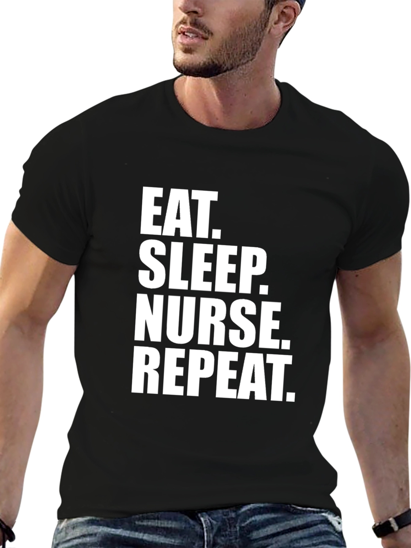 Eat Sleep Nurse Repeat Black T-Shirt