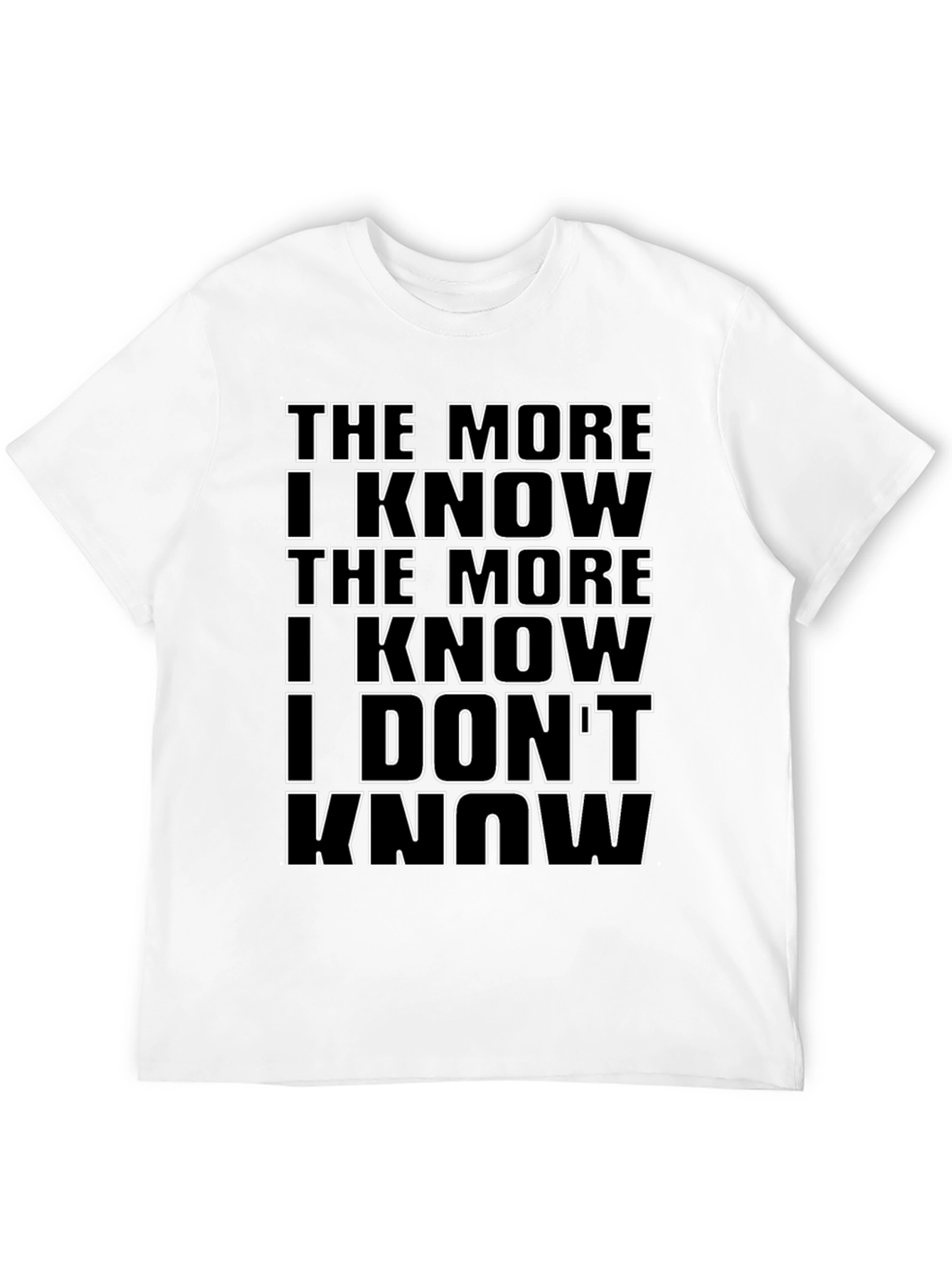 The More I Know Mens Black Graphic Tee