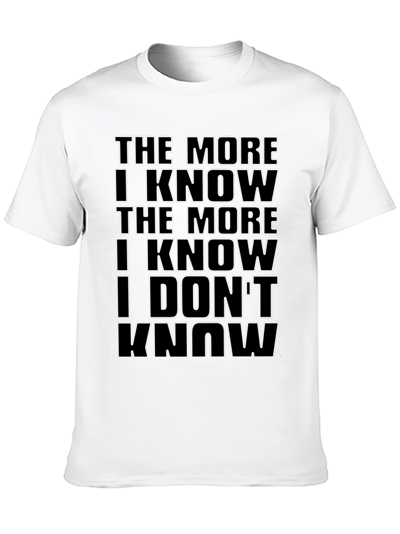 The More I Know Mens Black Graphic Tee