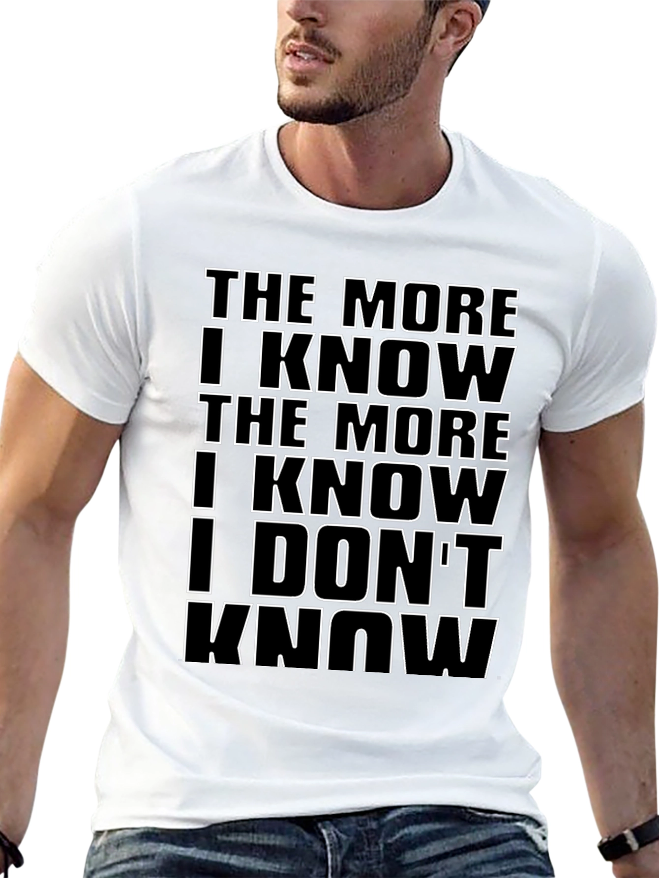 The More I Know Mens Black Graphic Tee