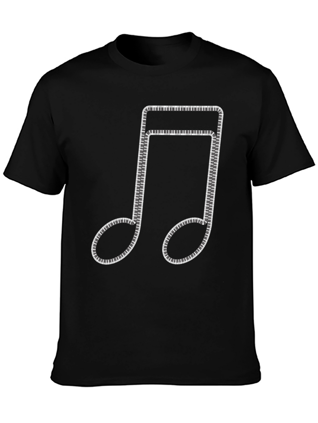 Musical Note Piano Keys Black T-Shirt