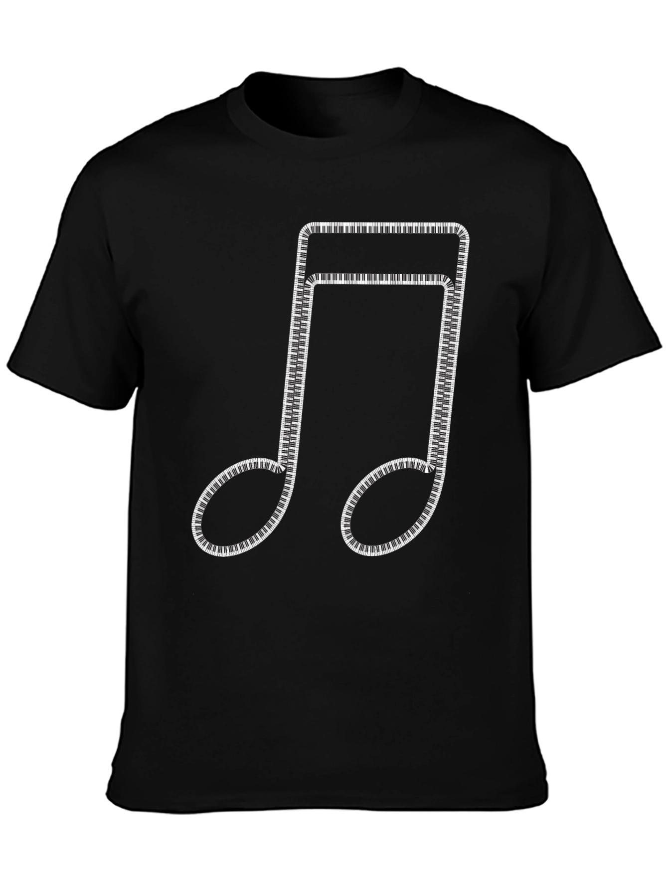 Musical Note Piano Keys Black T-Shirt