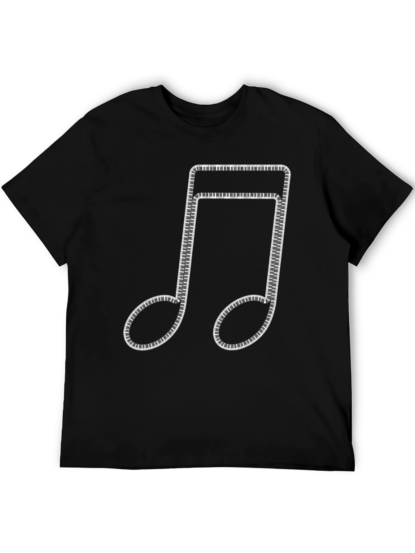 Musical Note Piano Keys Black T-Shirt
