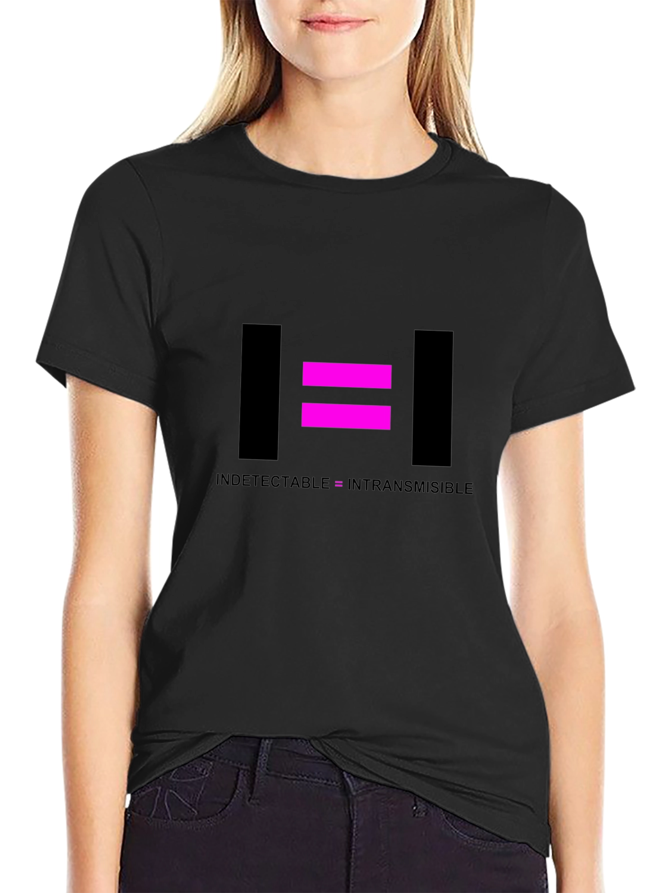 Undetectable = Untransmissible Black T-Shirt