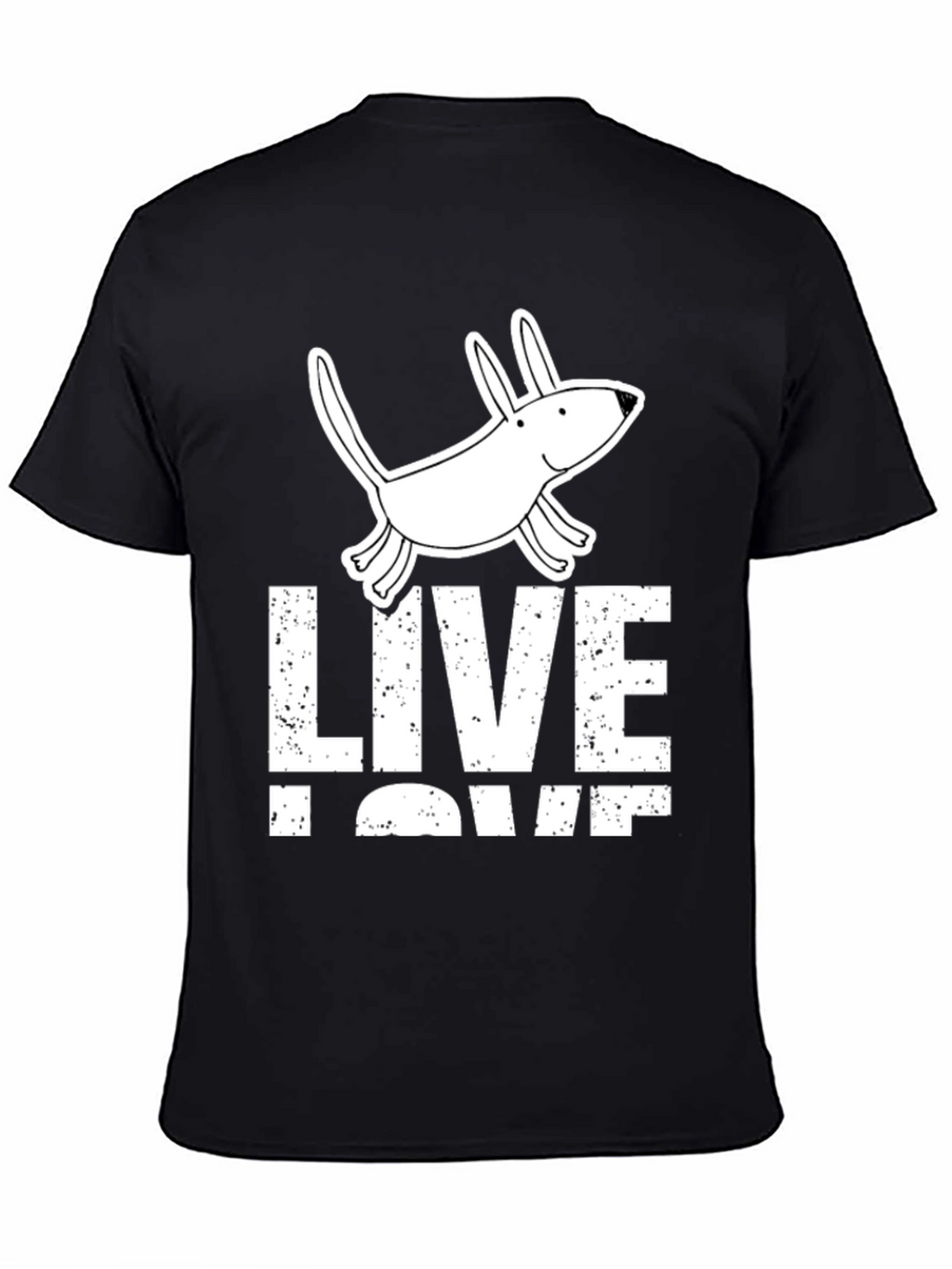 Live Love Pup Graphic Tee - Black Cotton Shirt