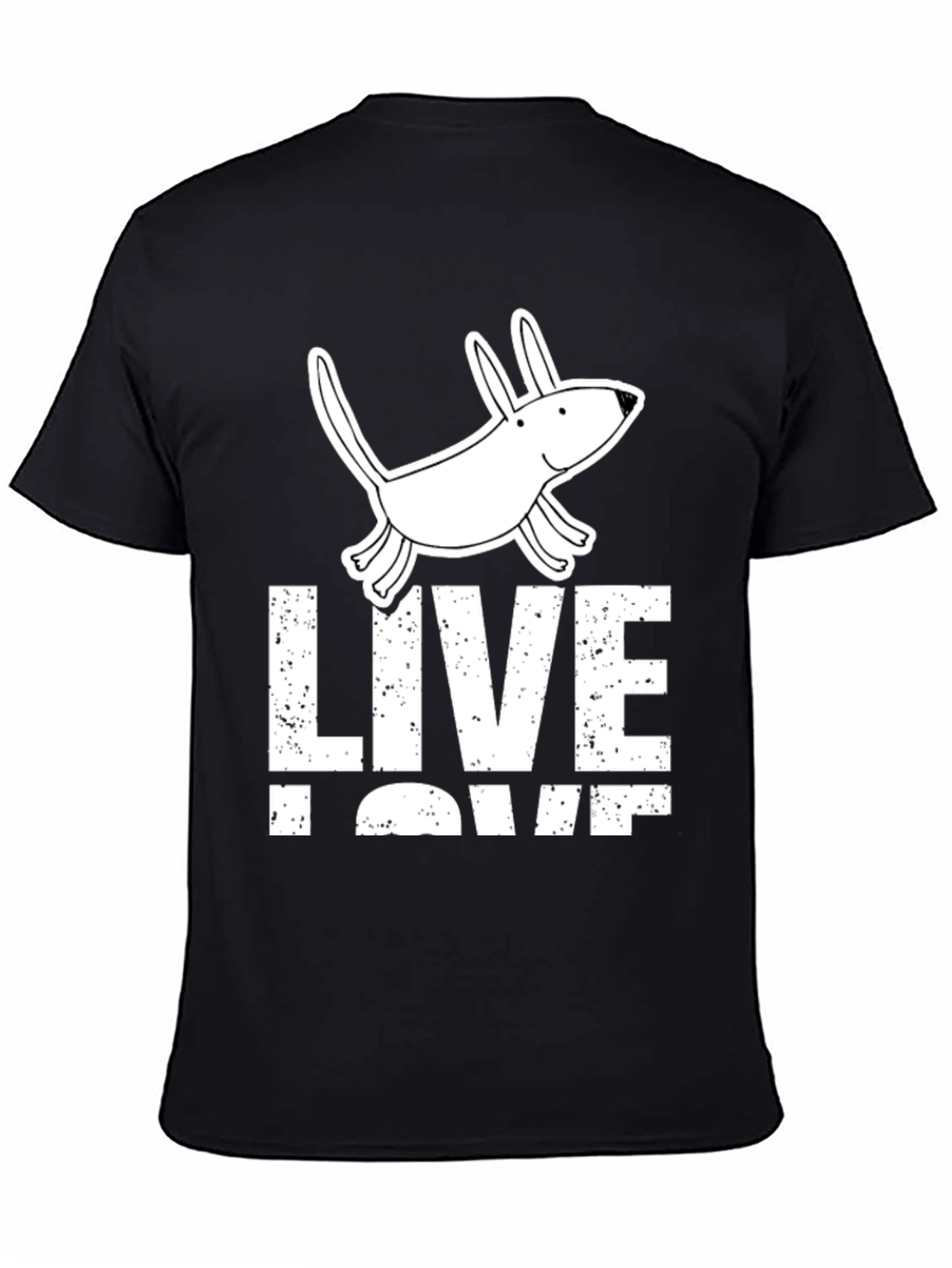 Live Love Pup Graphic Tee - Black Cotton Shirt