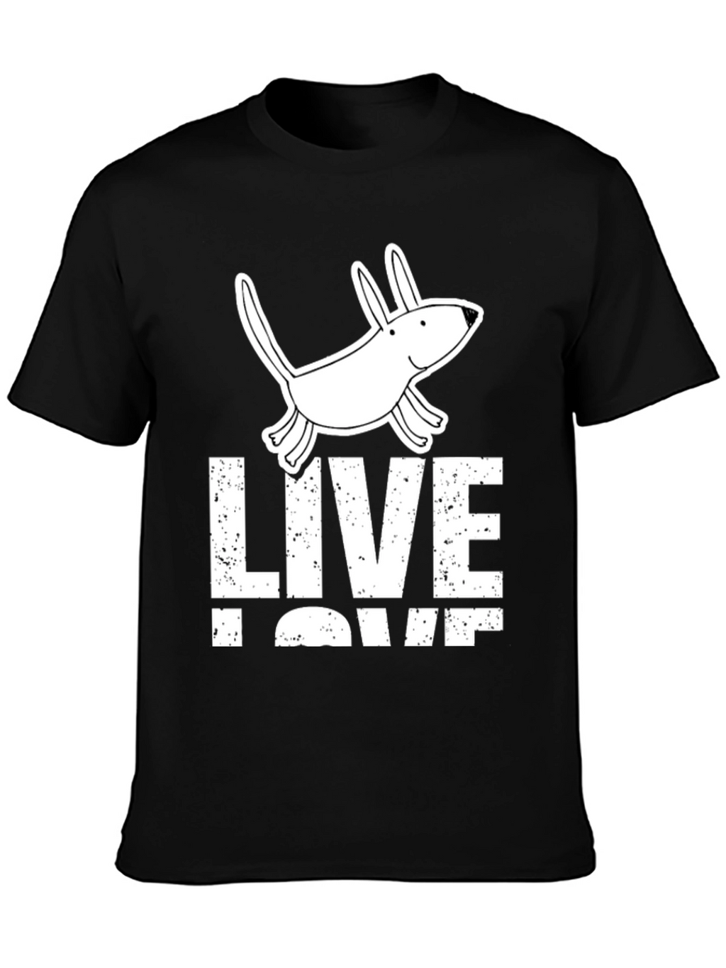 Live Love Pup Graphic Tee - Black Cotton Shirt