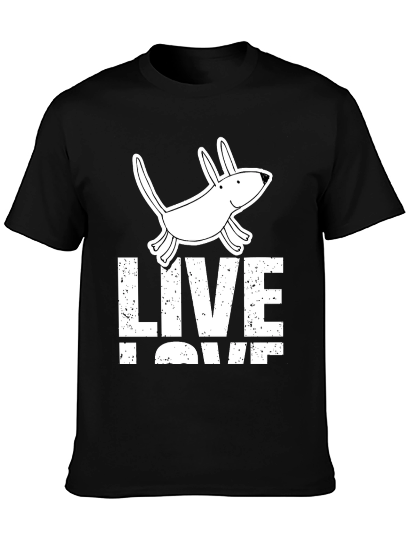 Live Love Pup Graphic Tee - Black Cotton Shirt