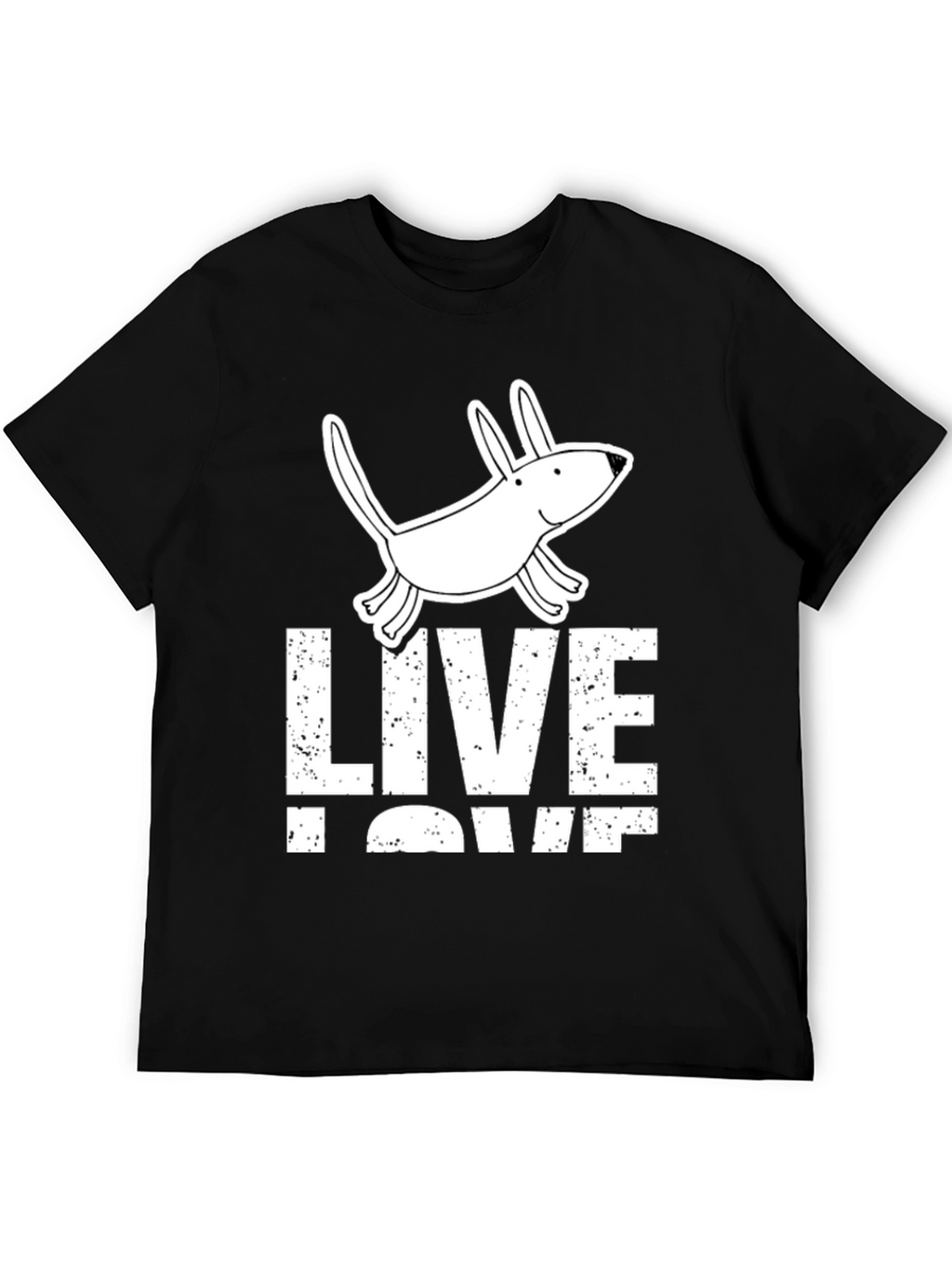 Live Love Pup Graphic Tee - Black Cotton Shirt