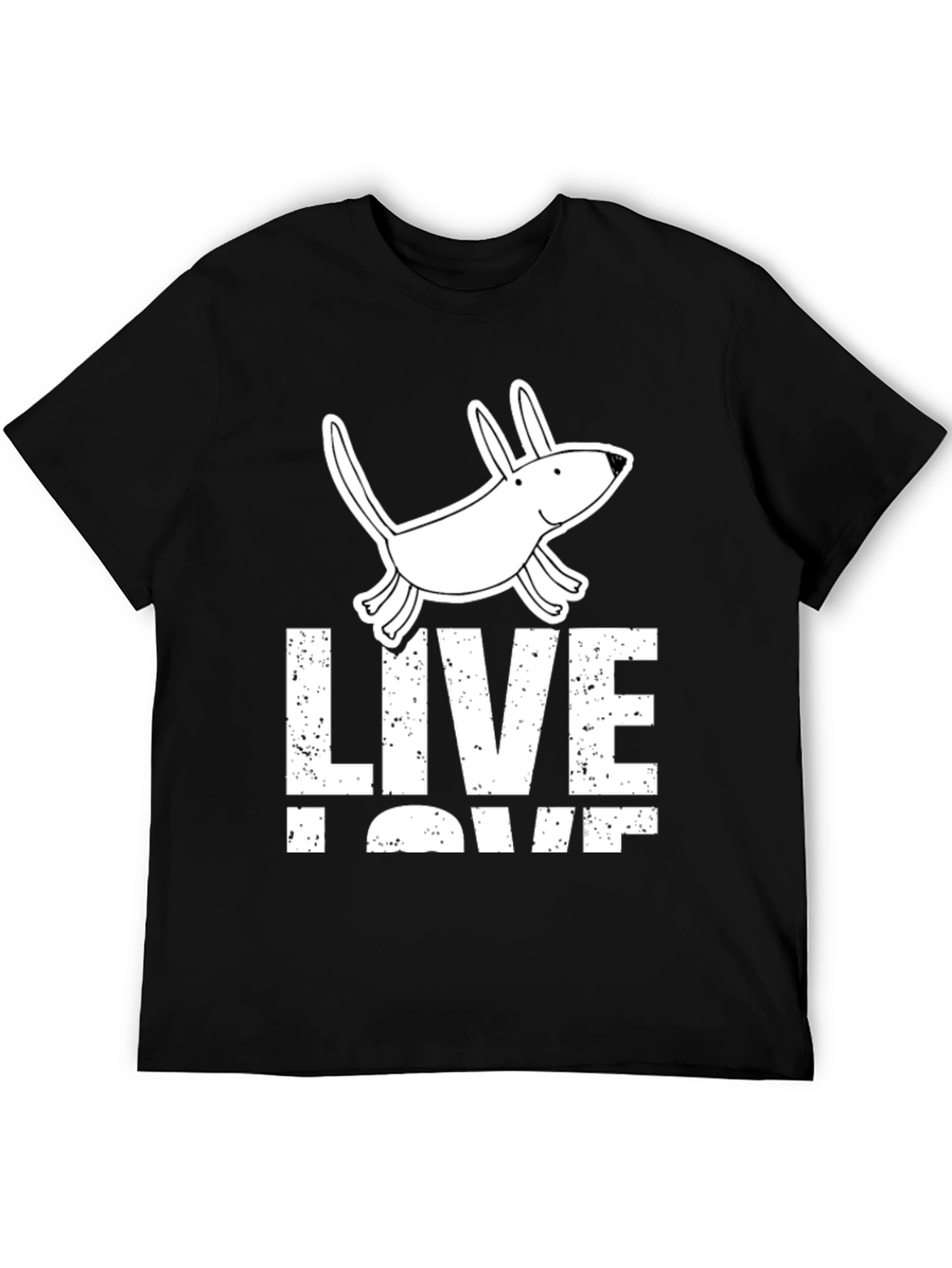 Live Love Pup Graphic Tee - Black Cotton Shirt