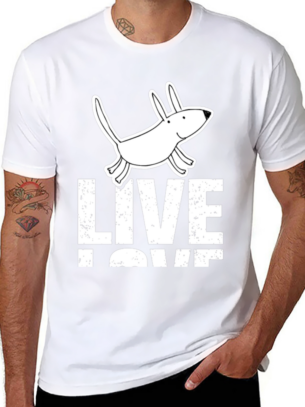 Live Love Pup Graphic Tee - Black Cotton Shirt